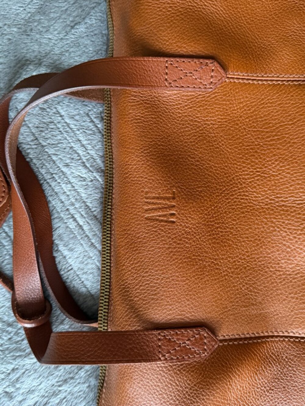 Madewell Transport Weekender Leather Bag English Saddle - Excellent Condition - Picture 8 of 9